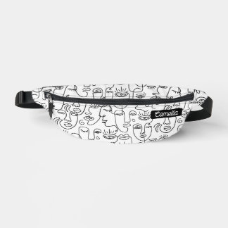 Modernes, Abstraktes Schwarz-weißes Frontseilmuste Bauchtasche