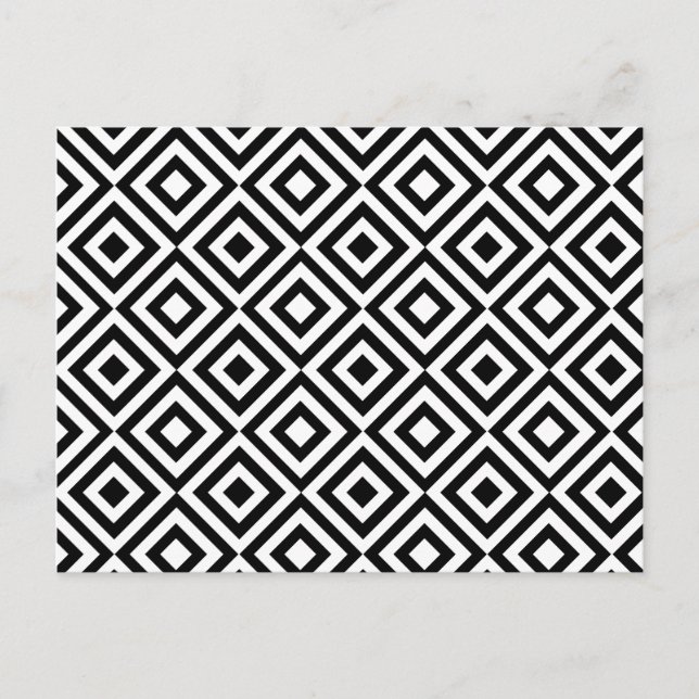 Modernes abstraktes Schwarz-weißes geometrisches M Postkarte (Vorderseite)