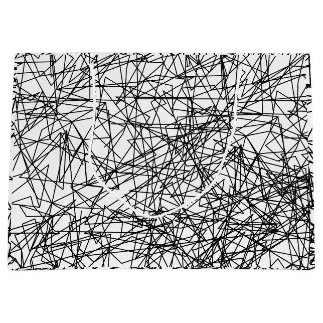 modernes abstraktes Schwarz-weißes künstlerisches  Große Geschenktüte (Vorderseite)