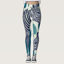 Modernes Abstraktes Schwarz-weißes Zebrastreifen-M Leggings