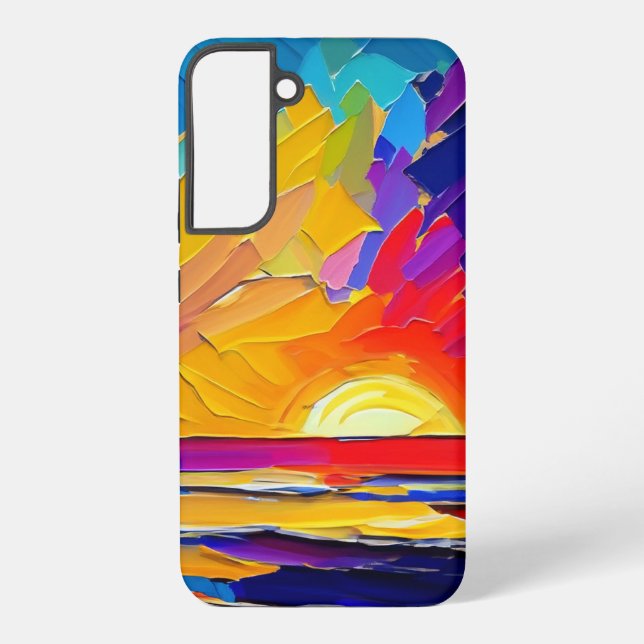 Modernes Abstraktes Sonnenuntergang Samsung Galaxy Hülle (Rückseite)