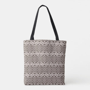 Modernes abstraktes Spiralmuster auf braun Tasche