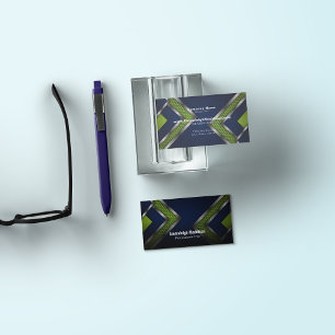 Modernes Abstraktes Sportdesign   Blau grün Visitenkarte