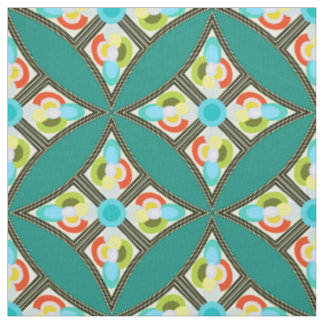 Modernes abstraktes Steppdecken-Muster-aquamarines Stoff