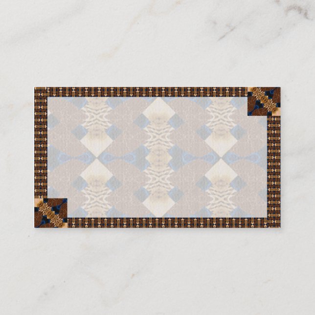 Modernes Abstraktes Tan und Blau Visitenkarte (Rückseite)