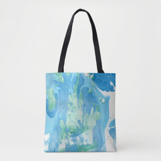 Modernes Abstraktes Template Blau grün Tasche (Vorderseite)