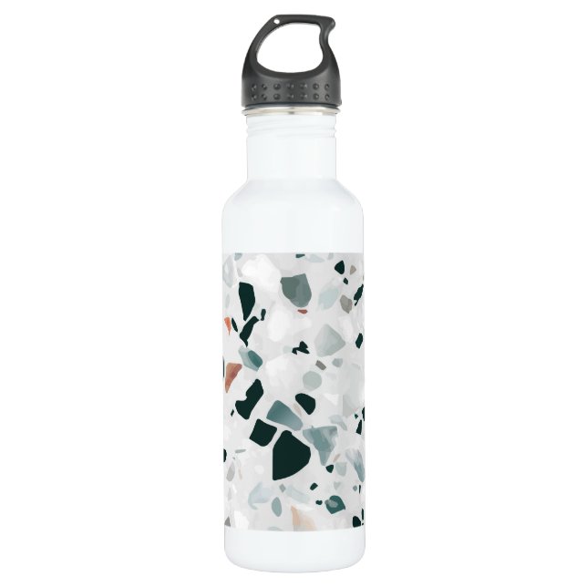 Modernes Abstraktes Terrazzo-Muster Edelstahlflasche (Vorderseite)