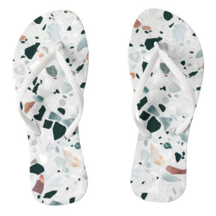 Modernes Abstraktes Terrazzo-Muster Flip Flops
