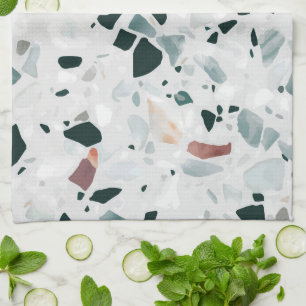 Modernes Abstraktes Terrazzo-Muster Geschirrtuch