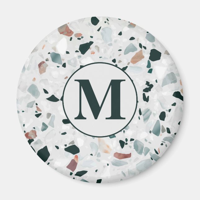 Modernes Abstraktes Terrazzo-Muster Magnet (Vorne)