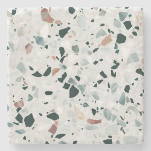 Modernes Abstraktes Terrazzo-Muster Steinuntersetzer