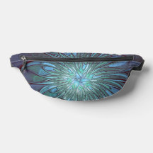 Modernes Abstraktes Trendy Blue Blume Fraktal Art