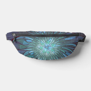 Modernes Abstraktes Trendy Blue Blume Fraktal Art Bauchtasche