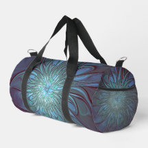 Modernes Abstraktes Trendy Blue Blume Fraktal Art