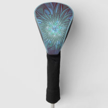 Modernes Abstraktes Trendy Blue Blume Fraktal Art
