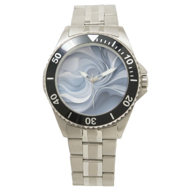 "Modernes Abstraktes Uhrengesicht - Blue Marble Ti Armbanduhr (Vorderseite)