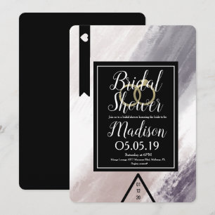 Modernes Abstraktes Violet Blush Grau Brautparty Einladung