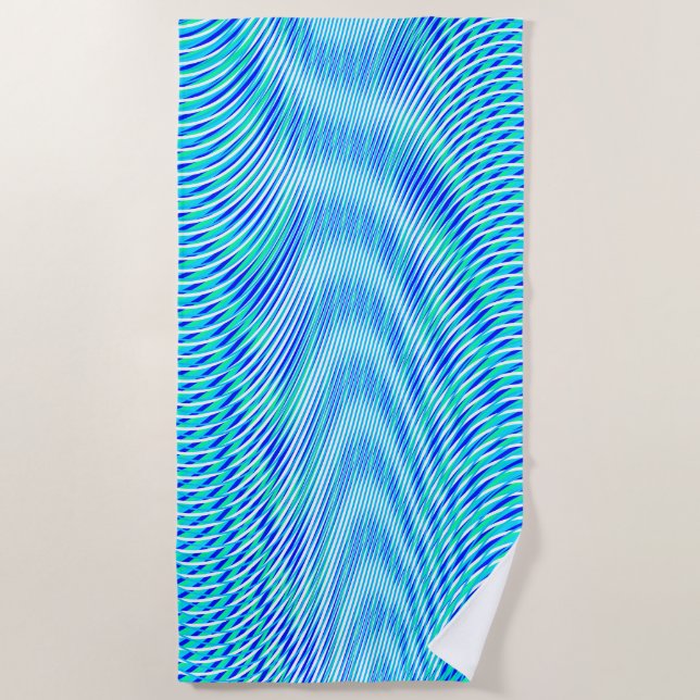 Modernes Abstraktes Wasser Sommer Psychedelic Trip Strandtuch (Vorderseite)