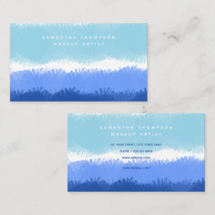 Modernes Abstraktes Watercolor Blue Business Makeu Visitenkarte