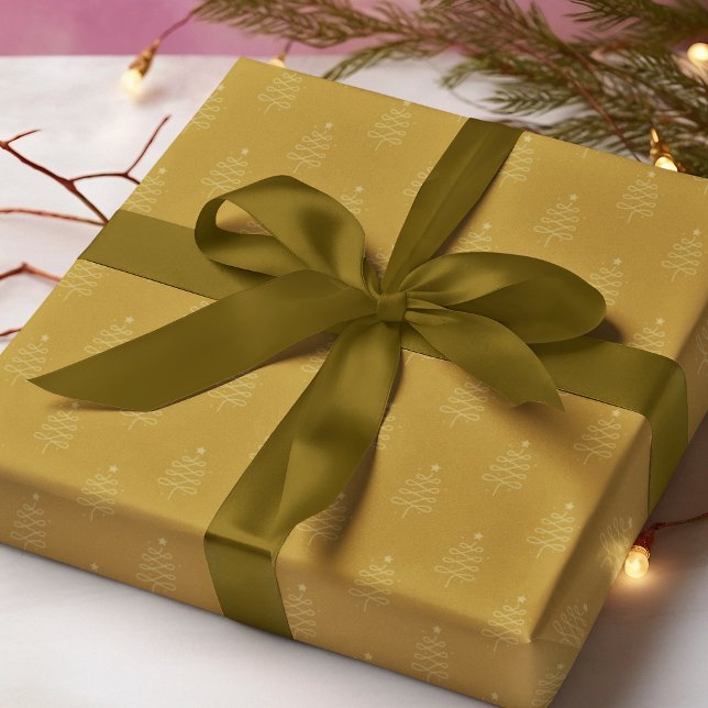 Modernes Abstraktes Weihnachtsbaum Gold Holiday Ge Geschenkpapier (Von Creator hochgeladen)