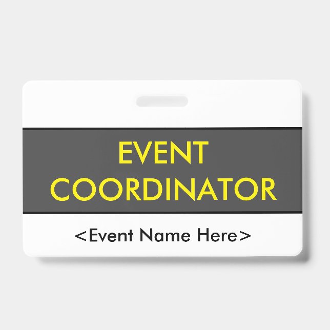 Modernes Abzeichen "EVENT COORDINATOR" Ausweis (Vorderseite)