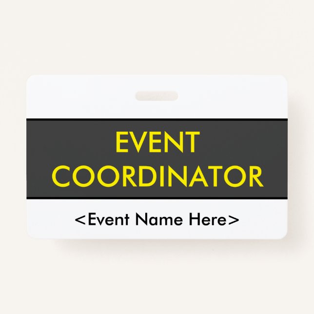 Modernes Abzeichen "EVENT COORDINATOR" Ausweis (Vorderseite)