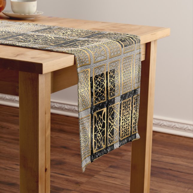Modernes afrikanisches Abstract Design Kurzer Tischläufer (Beispiel)