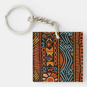Modernes afrikanisches Drucktribal Schlüsselanhänger