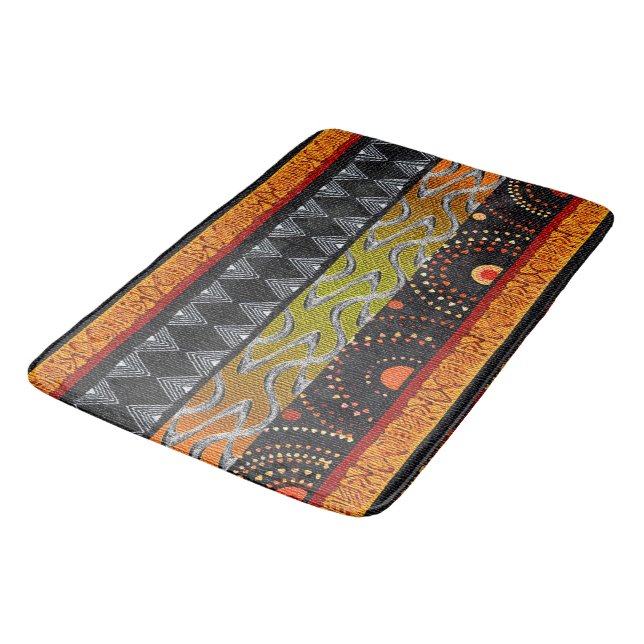 Modernes afrozentrisches Motif-Design Badematte (Schrägansicht)