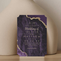 Modernes Agate Lila Gold Wedding Elegantes Monogra