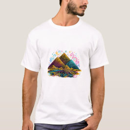 Modernes Ägypten-Pyramiden-Linienkunst-Shirt T-Shirt