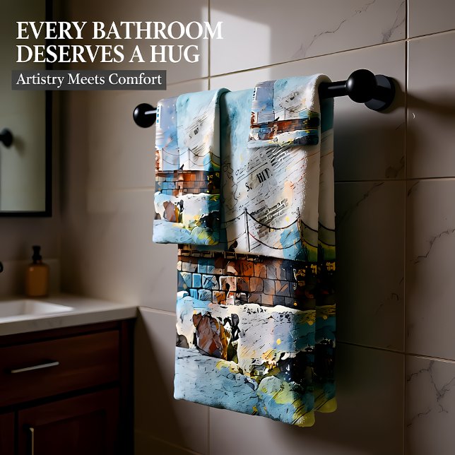 Modernes, altes nautisches Leuchtturm Badhandtuch Set (Von Creator hochgeladen)