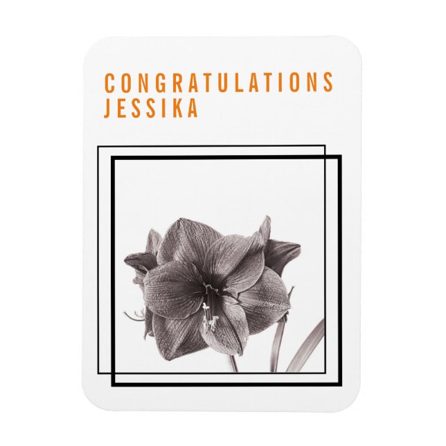 Modernes Amaryllis Blume Orange Magnet (Vertikal)