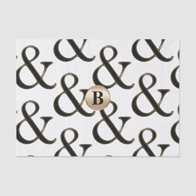 Modernes Ampero, modernes Monogramm Personalisiert Seidenpapier (Vorderseite)