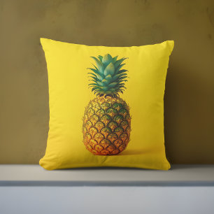 Modernes Ananas Gelbes Außenkissen   Tropisch Kissen
