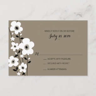 Modernes Anemon Hochzeit RSVP Karte