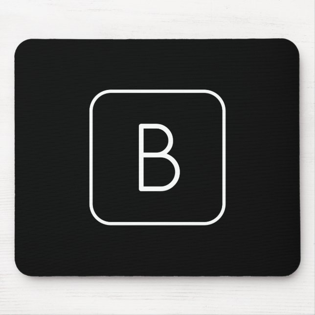 Modernes angeredetes Anfangsmonogramm | weiß u. Mousepad (Vorne)