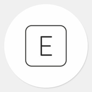 Modernes angeredetes Anfangsmonogramm   weiß u. Runder Aufkleber