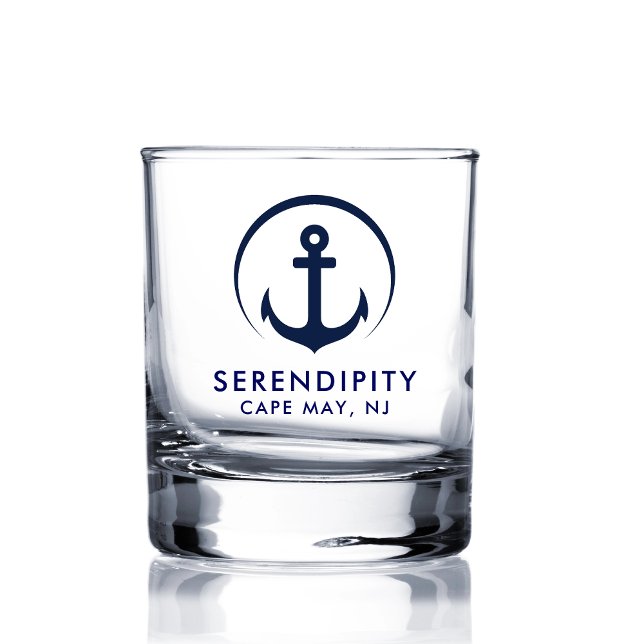 Modernes Ankerbootlogo Whiskyglas (Von Creator hochgeladen)