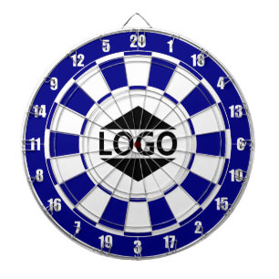 Modernes anpassbares Logo-Bild in Blau und Weiß Dartscheibe