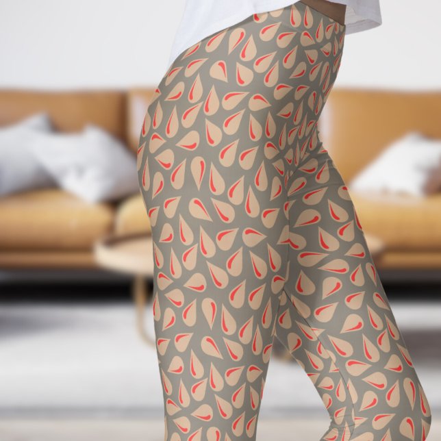 Modernes antikes, weißes Flick-Muster Leggings (Modern Antique White Flick Pattern Leggings)