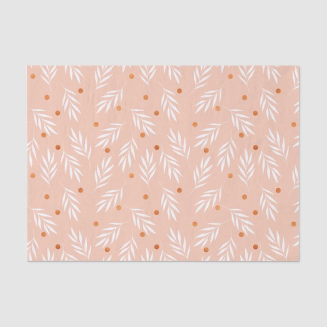 Modernes Aprikosen-Rosa-BlumenBlätter-Muster Seidenpapier (Vorderseite)