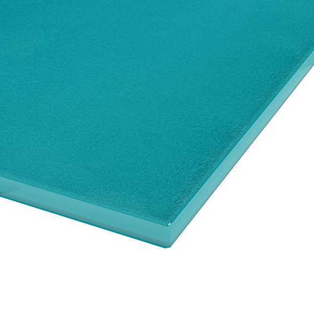 Modernes Aqua Blue Glass Board 15x11 Inch Design Schneidebrett (Ecke)