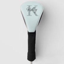 Modernes Aqua Blue Monogram Script