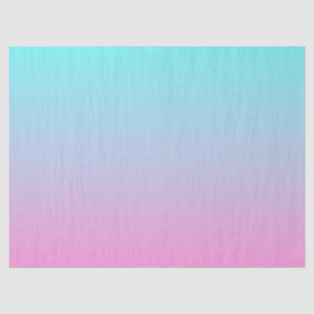 Modernes Aqua Blue Pink Gradient Ombre Tissue Pape Seidenpapier (Vorderseite)
