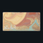 Modernes Aqua Rust Yellow Marble Swirl Monogramm Schreibtischunterlage<br><div class="desc">Diese schöne Schreibtischmatte ist mit Aqua-,  Rost-,  Gelb- und Goldverzierungen aus Marmor ausgelegt. Einfach und elegant. Fügen Sie einen Namen hinzu,  um es wirklich persönlich zu machen. Macht ein großartiges Geschenk. Erstellt von der einfachen Farmhouse Press.</div>
