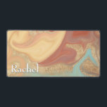 Modernes Aqua Rust Yellow Marble Swirl Monogramm Schreibtischunterlage<br><div class="desc">Diese schöne Schreibtischmatte ist mit Aqua-,  Rost-,  Gelb- und Goldverzierungen aus Marmor ausgelegt. Einfach und elegant. Fügen Sie einen Namen hinzu,  um es wirklich persönlich zu machen. Macht ein großartiges Geschenk. Erstellt von der einfachen Farmhouse Press.</div>