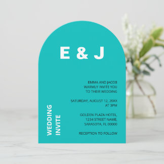 Modernes Aqua Turquoise Hochzeit Einladung