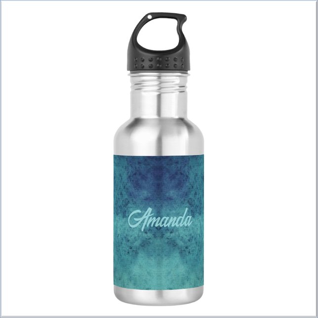 Modernes Aqua und Lila Abstrakt Edelstahlflasche (Bookmark my store! https://www.zazzle.com/store/capricepetit/products)