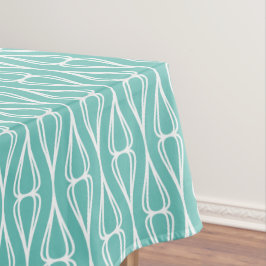 Modernes Aqua White Muster Tischdecke
